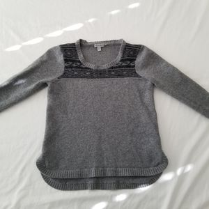 Toad&Co 100% LampsWool Girl Crew Neck Sweater Pullover Gray Charcoal Size M